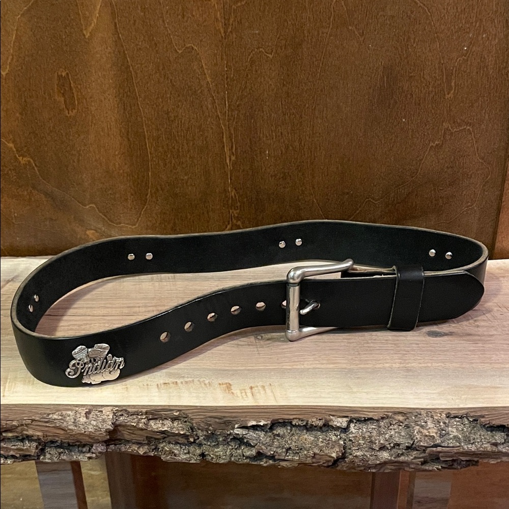 Black Leather Men's Belt Bag Belt with Silver Buckle